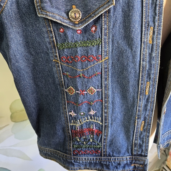 NEW IDENTITY | Vintage Embroidered Denim Jacket sz L - Picture 2 of 7